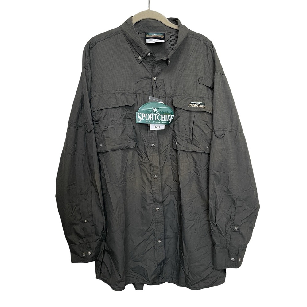 Fishing Shirt Vented Long Sleeves Olive Green NWT Men's XL Hunting SPF 30 READ